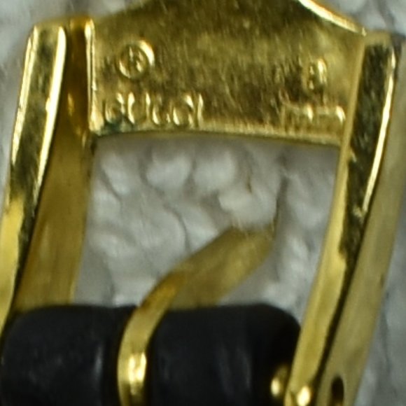 Gucci Watch 14k Gold w Leather Band M.O.P. Face main image 15
